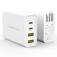 Load image into Gallery viewer, HyperJuice GaN 100W USB-C Charger — World's most crowdfunded 100W GaN charger. Quick charge 2 USB-C and 2 USB-A devices.
