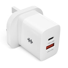 Load image into Gallery viewer, HyperJuice 20W USB-C Charger (Fixed UK-Plug) — Quick charge all USB-C devices (Max. 20W USB-C and Max. 18W USB-A Ports)
